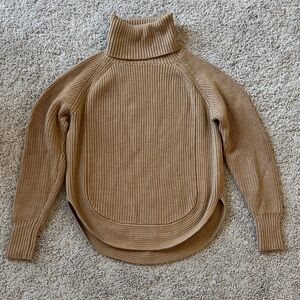 Aritzia Wilfred Free Camel Tan Asianna Merino Wool Turtleneck Knit Sweater